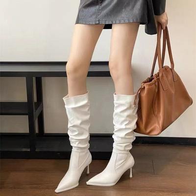 Jesenná a zimná obuv nadmerná veľkosť pohodlný tenký podpätok hladké čižmy na vysokom podpätku dámske čižmy