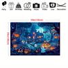 Halloween Haunted House and Pumpkin Bat Background - Multi-functional Polyester Banner Background Cloth Horror Party