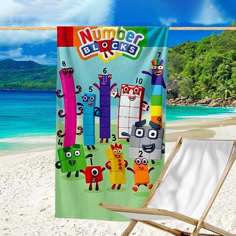 Ultra-Soft Beach Towel with Numberblocks Theme,Ideal for Pool - Camping, Diving - Perfect Travel Essential, Vibrant Beach Towel.