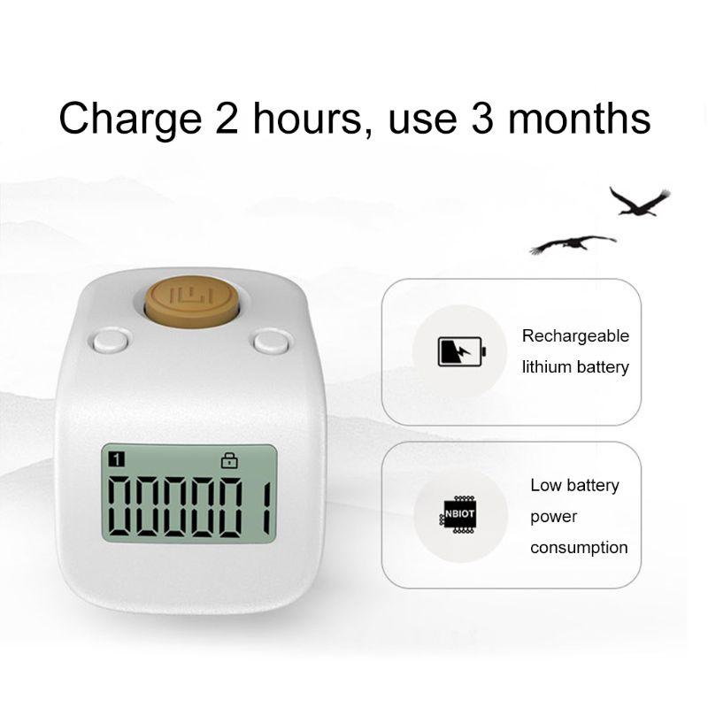 1Pc Convenient Counter Digital LCD Finger Ring Tally Counter 6 Channel Counting 6 Digit Beads Prayer Counter