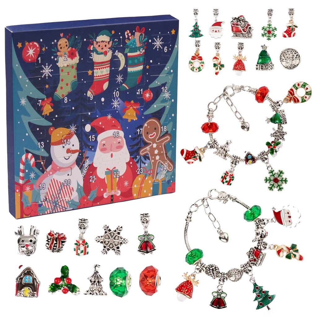 Bracelets Christmas Advent Calendar DIY Jewelry Making Kit Christmas Advent Calendar Xmas Advent Calendars Pendant Decorations