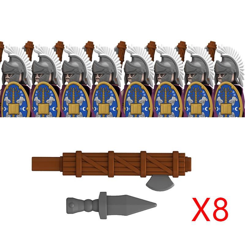 Middle Roman Series Building Blocks Castle Medieval Military Knight Soldier Figures Legion Army Warrior Shield Bricks Toys Gifts