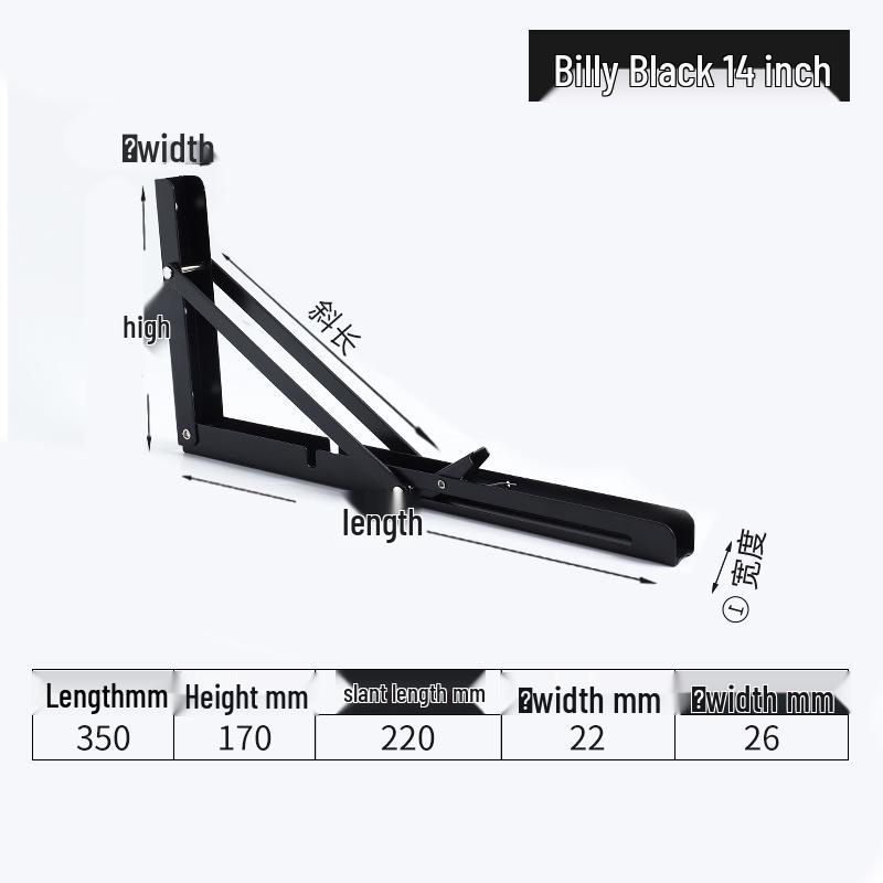 304 Stainless Steel Folding Triangle Bracket for Load-Bearing Storage Support