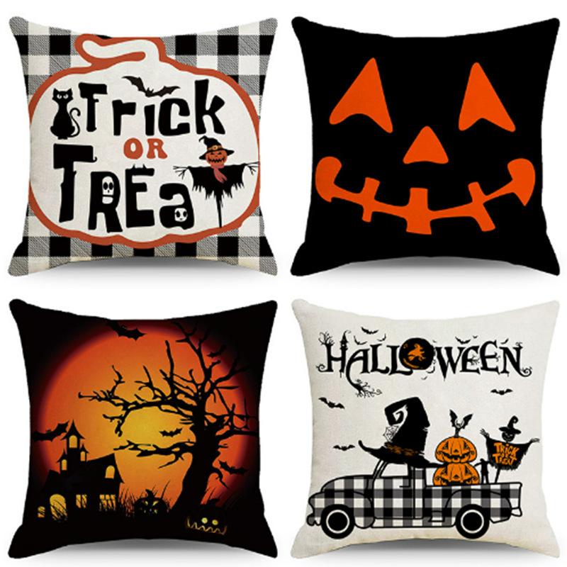 Halloween Pillowcase Pumpkin Skull Funny Ghost Cushion Cover Sofa Living Room Decoration Pillow