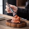 Kreative Lila Ton Teetier Handgefertigte Skulpturen Handwerkskunst Chinesisches Teegeschirr Charakter Dekoration Zubehör