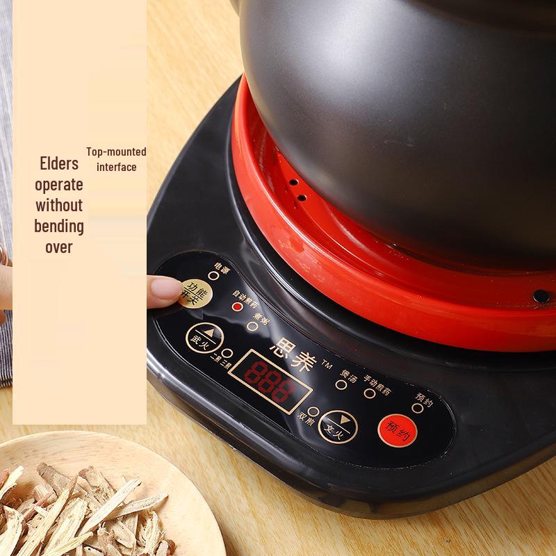 3.5L Automatic Ceramic Decoction Pot - Multi-Function Traditional Chinese Medicine Sand Pot