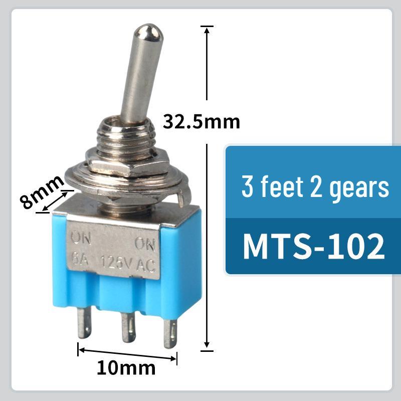 MTS-102/103 Rocker Switch: 3/6 Pins, 2/3 Positions, Single/Double Pole Toggle Switch