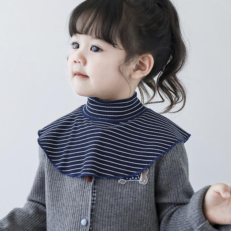 Toddler's Convertible Collar Neck Warmer Autumn Soft Cotton Windproof Fleece Lined Scarf INS Sporty Fashion Unisex Baby Scarf