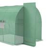 Large Polytunnel Walk In Greenhouse, Plant Gardening Tunnel Green House with Metal Hinged Door, Galvanised Steel Frame & Mesh Windows, Green (3 x 2 m)