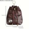 Vintage Vegetable-Tanned Leather Wallet, Pattern with Gold Hardware, Drawstring Zipper Coin Purse, Card Holder & Key Case