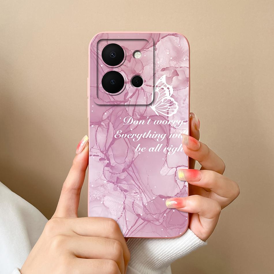 For Vivo Y36 4G 5G Phone Case Cute Design Camera Protection Back Cover For Vivo Y 36 Soft Liquid Silicone Shockproof Funda Shell