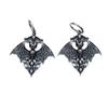 Creative Personality Silver Color Hollowed-out Vampire Bat Pendant Hoop Earrings for Women Retro Goth Halloween Vampire Jewelry
