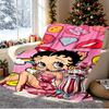 Betty Boop Pattern Blanket for Home Decoration, Bed, Sofa, Car Travel, Camping, Suitable for All Seasons, Birthday Christmas Gift