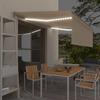 VidaXL Automatic Awning and Blind with Wind Sensor and LED 4x3 M Cream 3069432