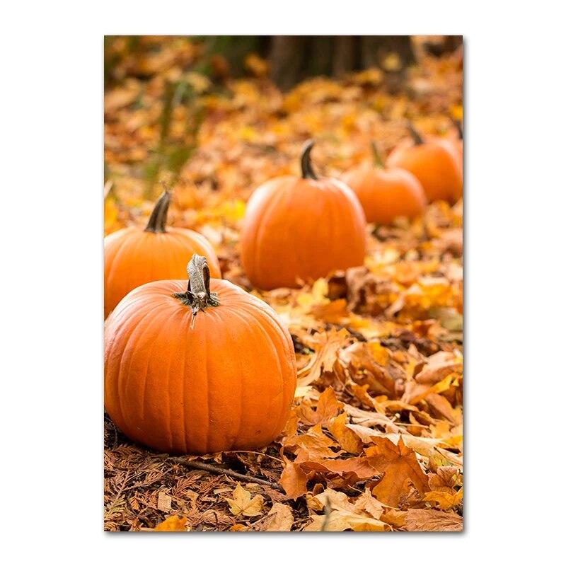 

Осенний пейзаж Холст Плакат Желтые листья Осенний вид Настенная живопись Печать тыквы Картина на Хэллоуин Гостиная Домашний декор 21cm×30cm NoFrame