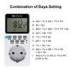 EU/US/UK Electronic Digital Timer Switch Programmable 220V 110V Kitchen Plug Socket Timing Outlet Random Coutdown 12/24hr Timer