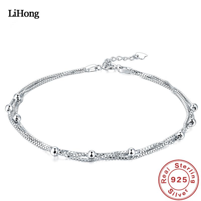 New 925 Silver Anklet Woman Jewelry 100% 925 Silver Anklet Summer China Mainland