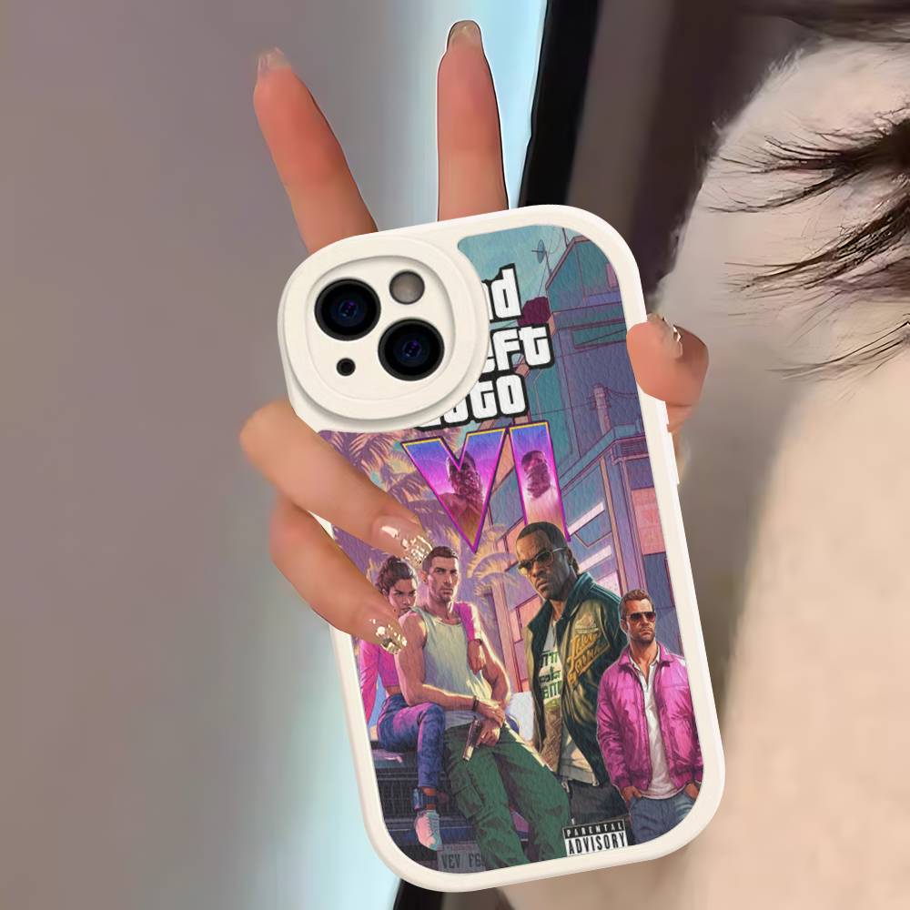 D-Decor T-Theft A-Auto G-GTA Joc Video Carcasă Telefon Piele Dură Pentru IPhone 14 13 16 Mini 15 14 11 12 Pro Max Plus Fundas