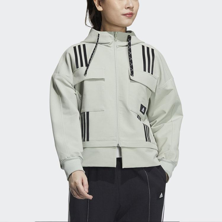 Adidas Str Jacket Diy Sports Casual Hooded Jacket Women Jackets Green GP0629