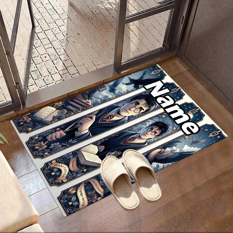 Custom Name Personalized movie Potter Print Carpet, Versatile Home Decor Rug, for Playroom, Apartment, Balcony, Entryway, Hallway Gift