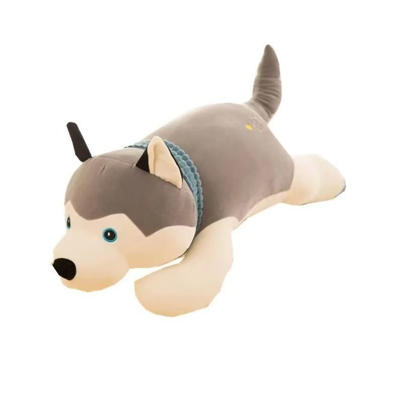 

Cute Gray Lying Posture Husky Plush Doll Toy For Kids Bedroom Decor And Gifts 50CM