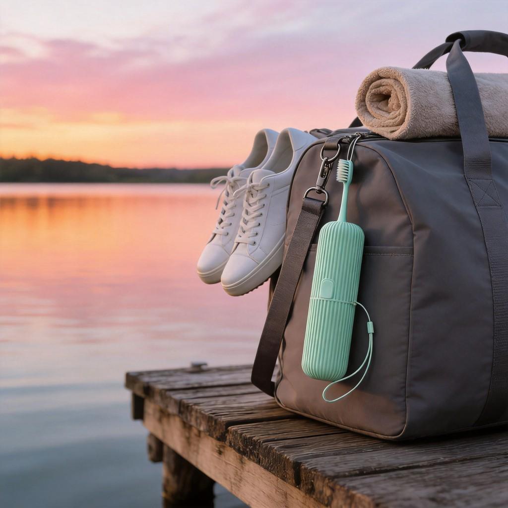 Portable Travel Toothbrush Holder With Storage And Nopunch Design For Home And Trip Use