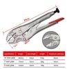 WISEUP 5" 7'' 10'' Curved Jaw Locking Plier Adjustable Nut Pliers Set For Water Pipe Car Mechanical Maintenance Home Hand Tools