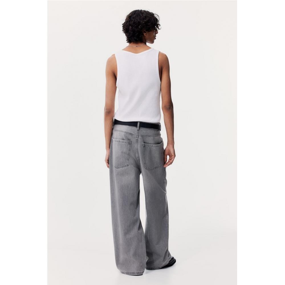 H M Super Baggy Jeans deniM Grey