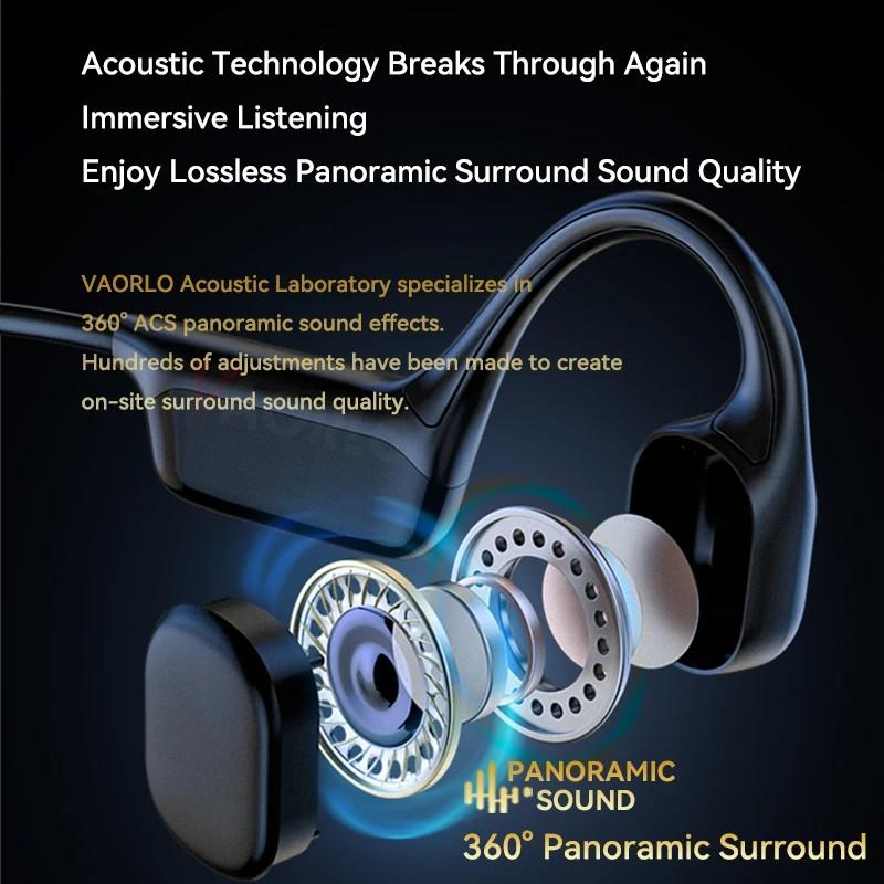 Casque à conduction osseuse Bluetooth 5.4, sans fil, étanche IPX8, pour la natation et le sport, compatible lecteur MP3 avec 32 Go de RAM