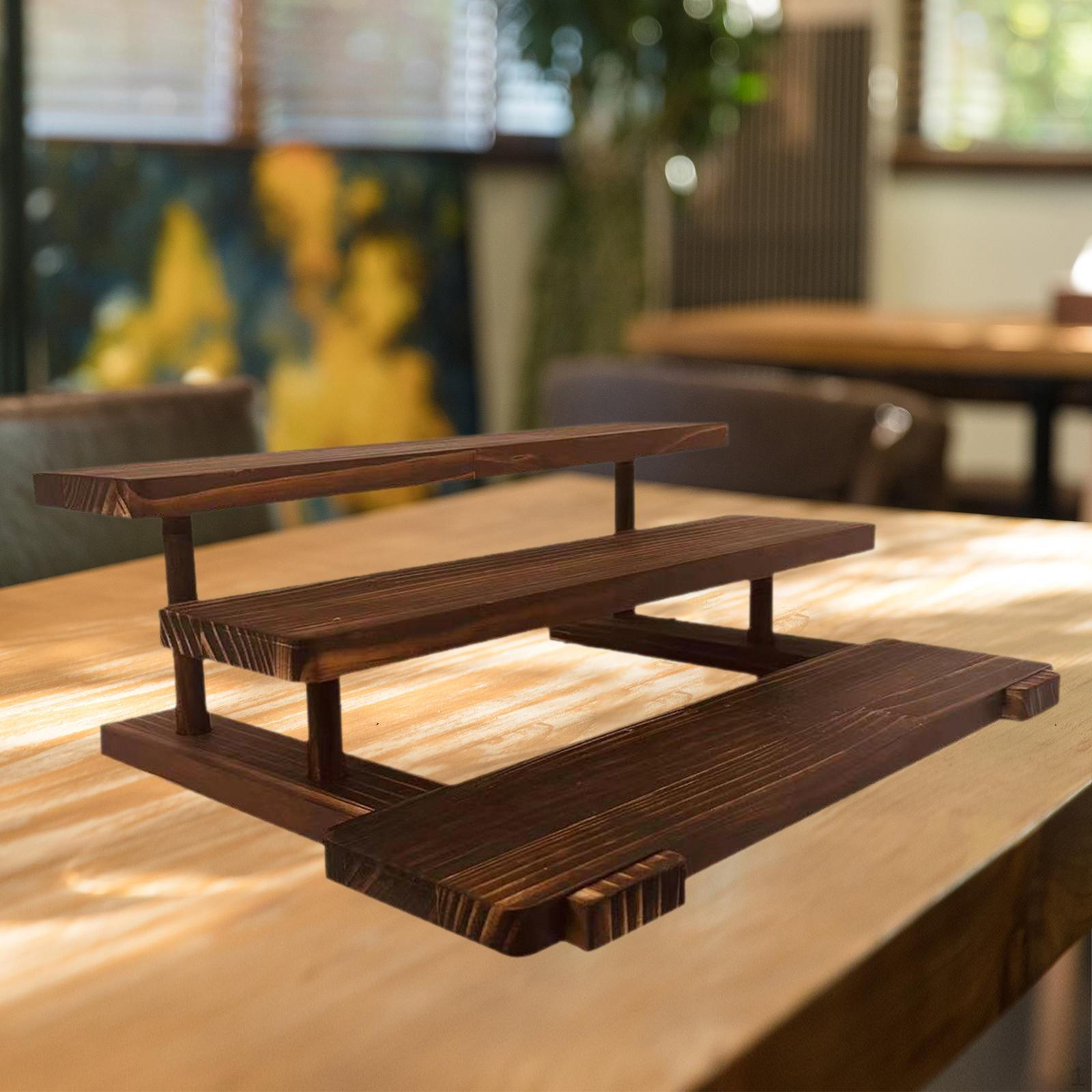 

Деревянная стойка для показа на балконе ванной комнаты, подставка для растений, многоуровневый органайзер для ювелирных изделий, стойка для статуэток, кукол brown and 3 layer