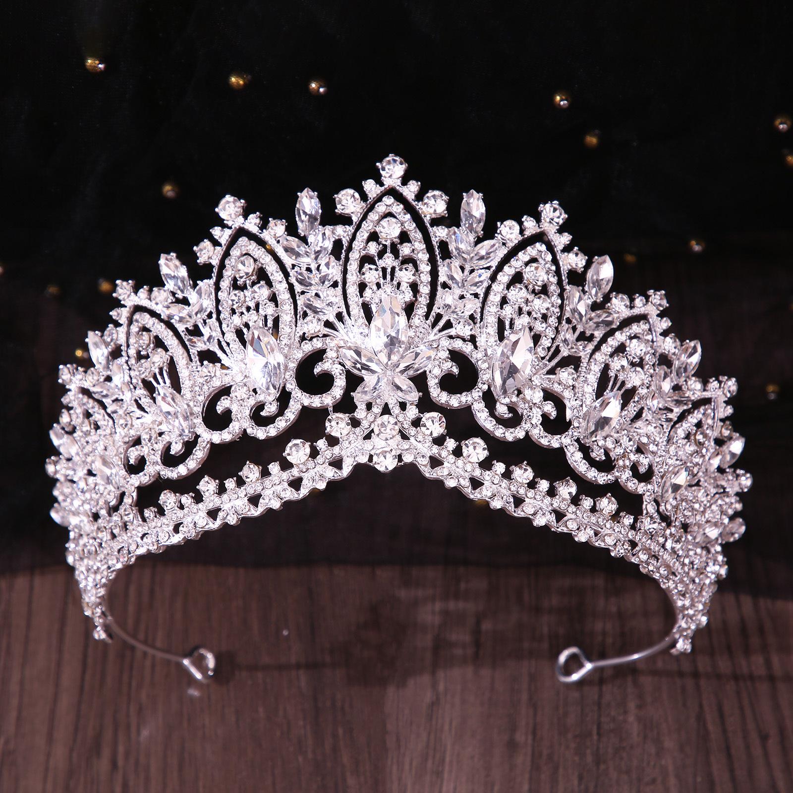 

DIEZI Baroque AB Rinestone Tiara For Women Wedding Party Luxury Elegant Bridal Bride Crystal Crown Hair Accessories Jewelry серебряный
