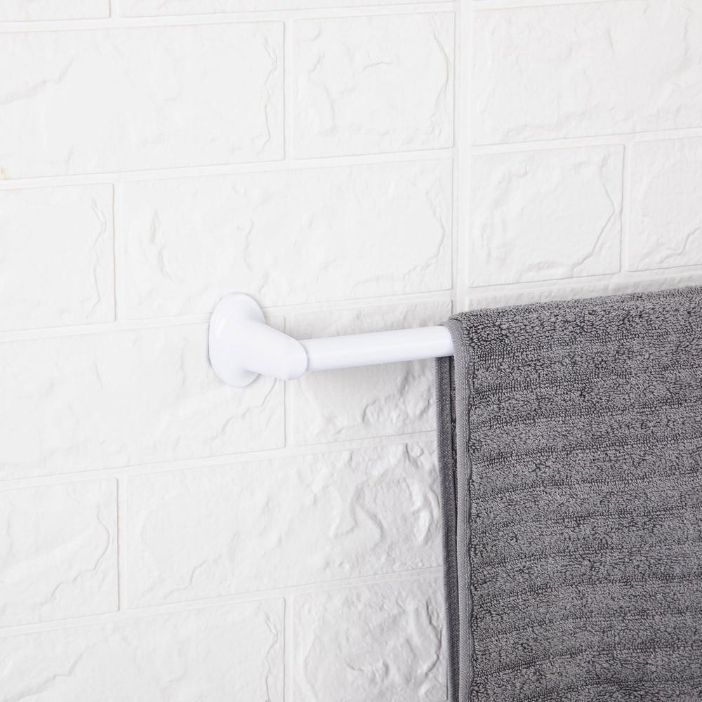 24 Inch Oval Steel Wall Mount Towel Bar Rust Resistant White Finish Easy Installation Bathroom Kitchen Hardware Included