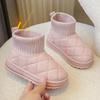 Children's Boots Sock Style Snow Boots Girls Short Boots Kids Cute Sewing Autumn Winter  Warm Cotton Thermal Shoes for Boys