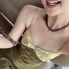 Autumn And Winter New Brown Glass Beaded Ot Buckle Collarbone Chain Fashion Commuting Must Enter Niche Fashion Simple Necklace Women