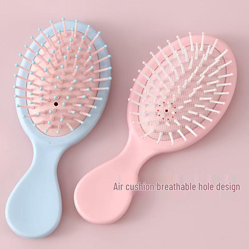 Mini Customizable Logo Cushion Brush: Portable, Girly Hair Styling Comb