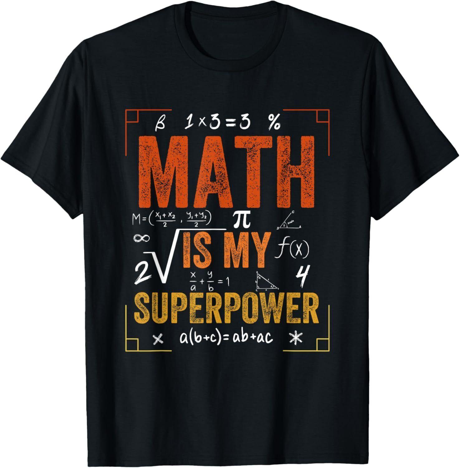 

Math Is My Superpower, Funny Teacher T-shirt.women Clothing Fashion Graphic T Shirts Aesthetic Clothes Summer Streetwear Y2K ... S разноцветный