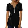 Women's Shirt Blouse Button Vintage Gradient Print Short Sleeve Casual Basic Top Pullover