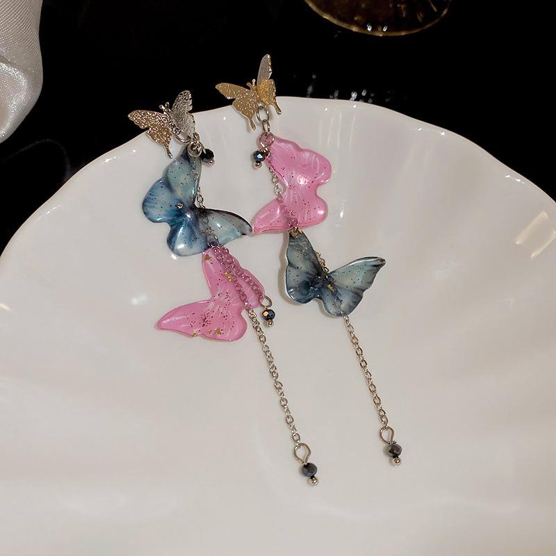 Ankola red oil dripping love earrings new Hong Kong style retro ear buckles autumn and winter earrings autumn and winter