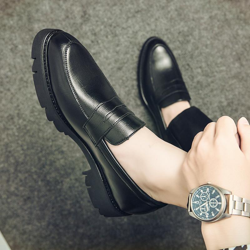 Летние британский стиль высококачественные деловые повседневные кожаные туфли внутреннее увеличение высоты СМ ленивая езда мокасины 38