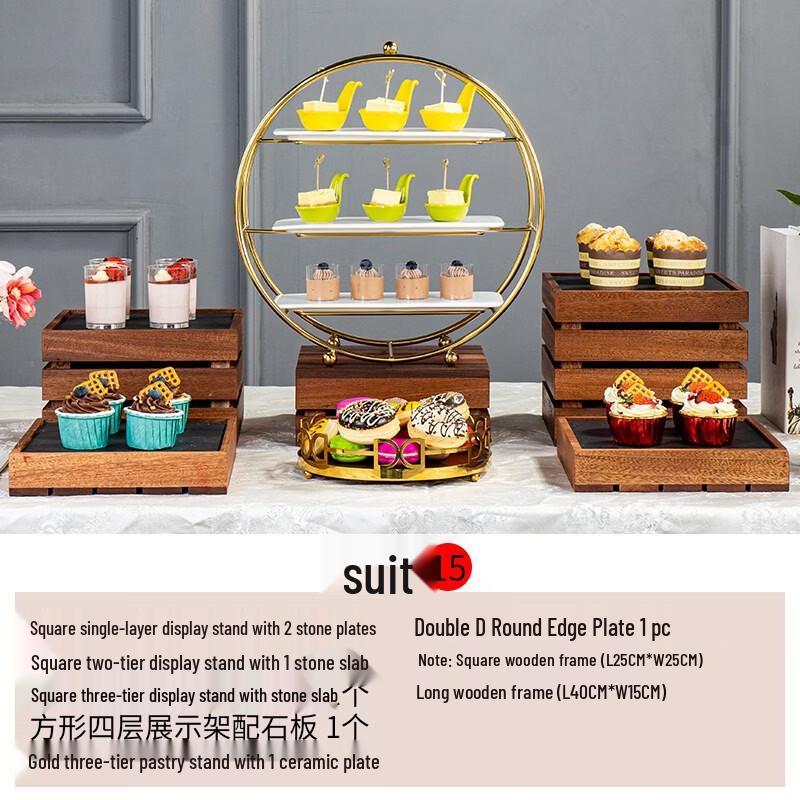 Chinese Style Wooden Buffet & Dessert Display Stand