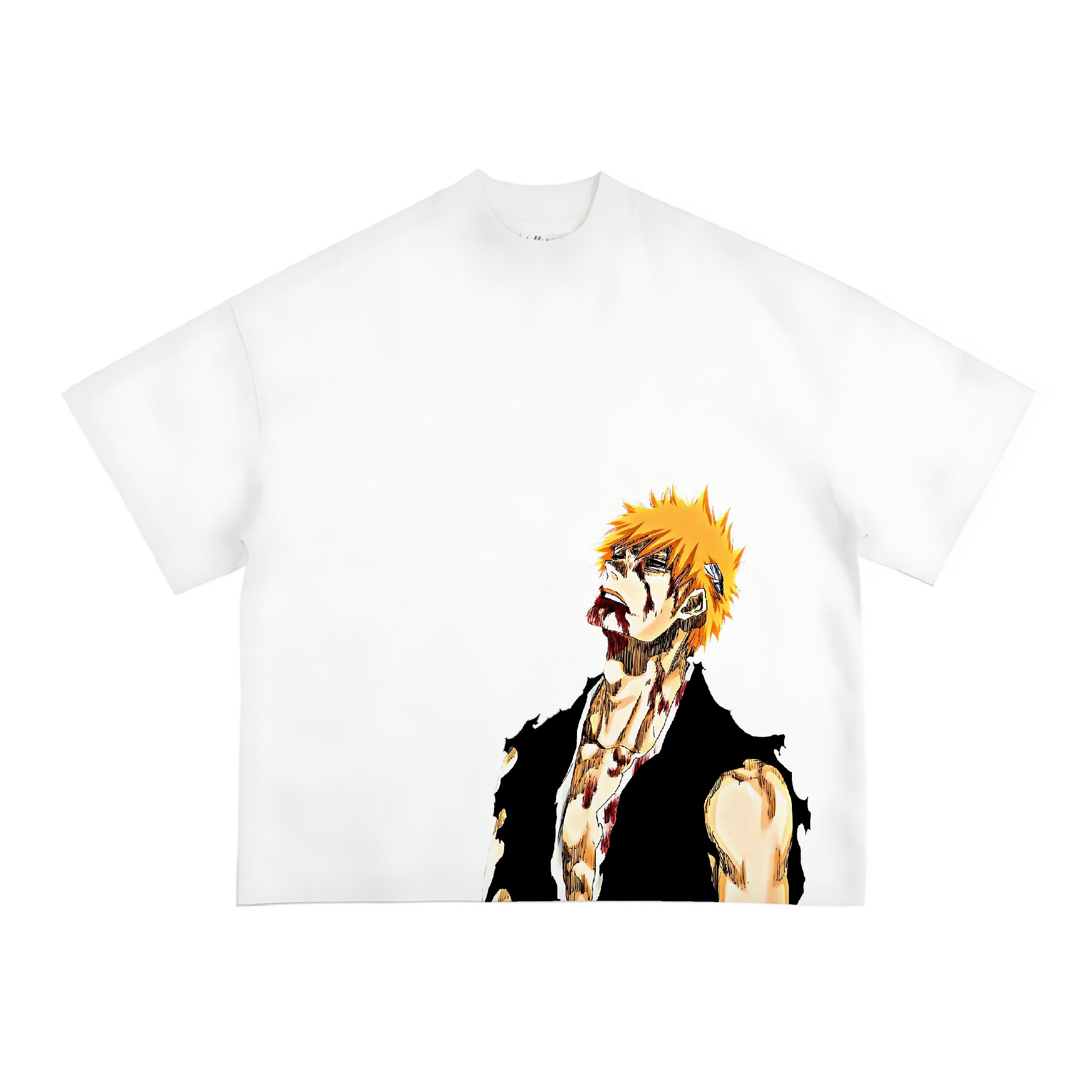Summer Anime BLEACH Yamamoto Genryuusai Shigekuni Washed T Shirt Unisex Cotton Harajuku Unisex Streetwear Fashion Oversized Tshirt S