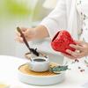 Ceramiczny słoik w kształcie truskawki słoik do przechowywania żywności słoik na herbatę szczelny słoik na herbatę kawę słoik do przechowywania przypraw orzechów przekąsek cukru soli