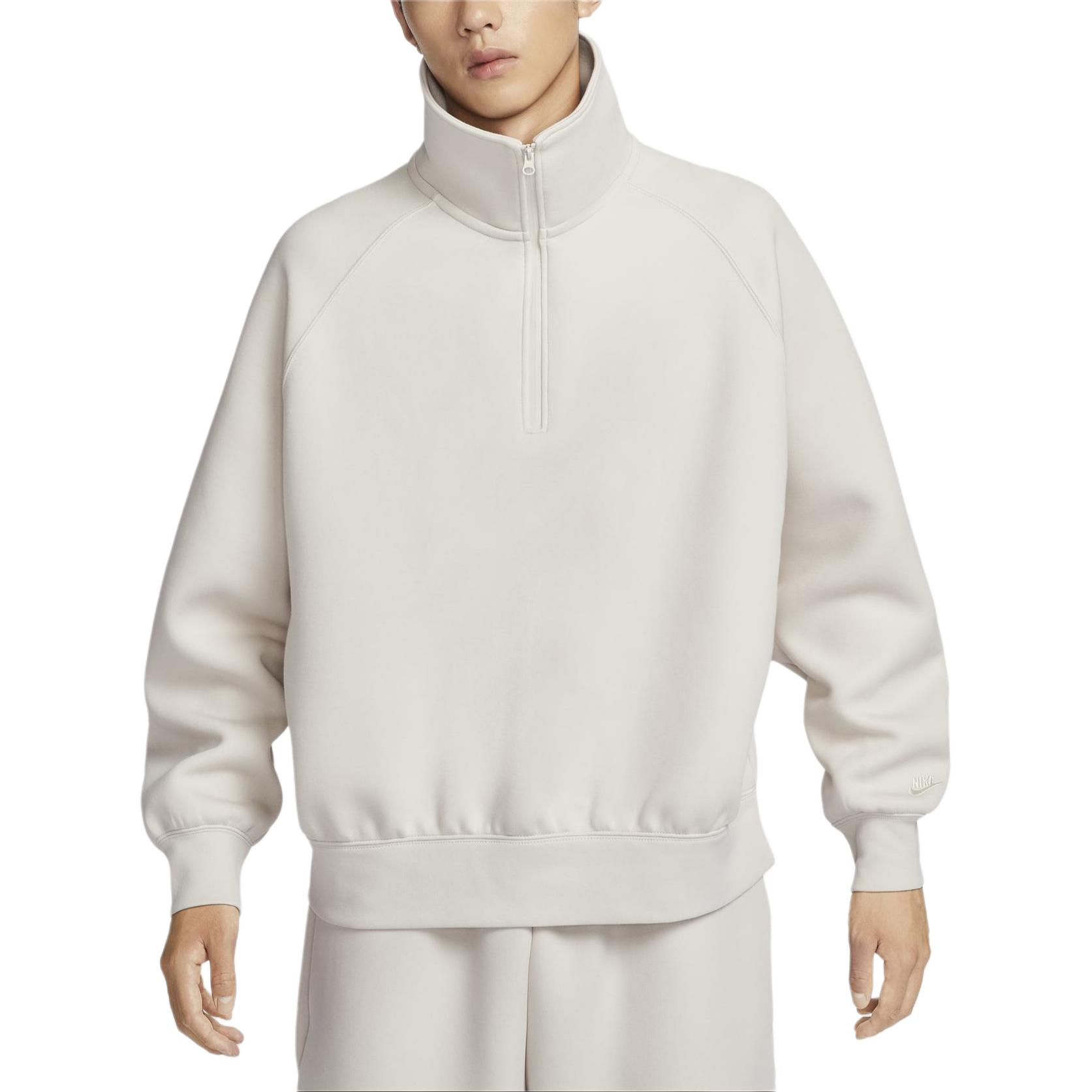 

Nike Tech Futura Однотонный Удобный Пуловер Модный Свитшот с Длинным Рукавом и Молнией до Середины Мужской свитшот Светло-Коричневый FZ7569104 L