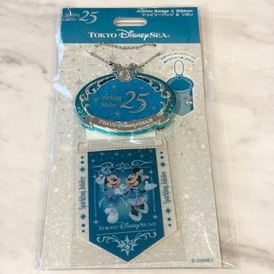 Tokyo DisneySea 25th Anniversary Sparkling Jubilee Badge Ribbon Japan