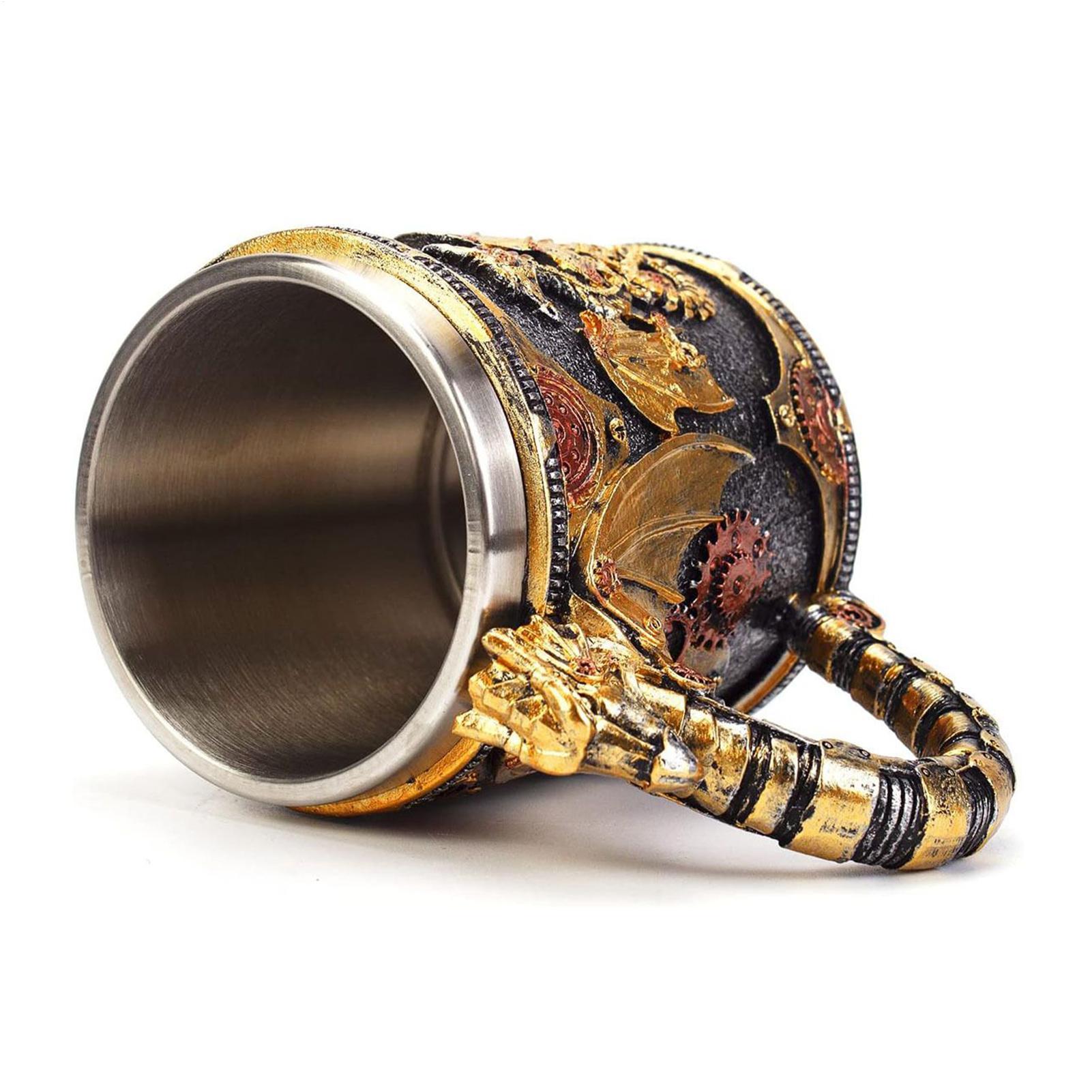 

Medieval Steampunk Style Dragon Mug 400ml Renaissance Mechanical Dragon Beer Cup Stainless Steel Coffee Cup Father s Day Gift 400ml