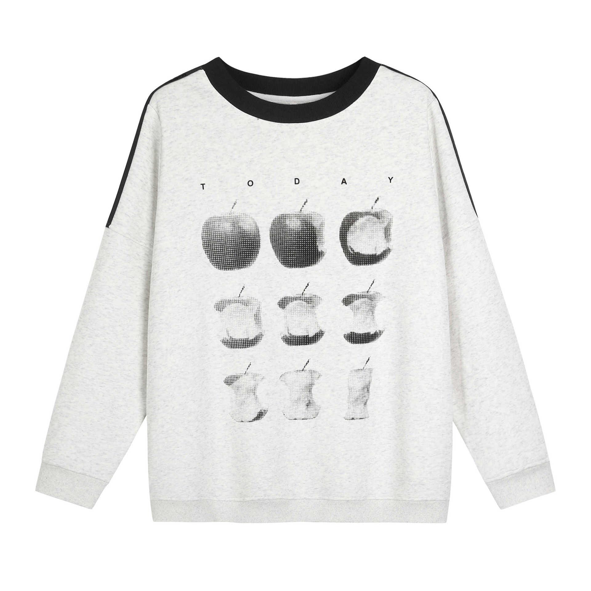 

65103 | Women s Plus Size American Retro Pullover Sweatshirt - Autumn/Winter Loose Fleece Top with Print Design 5XL (200-220 jin)