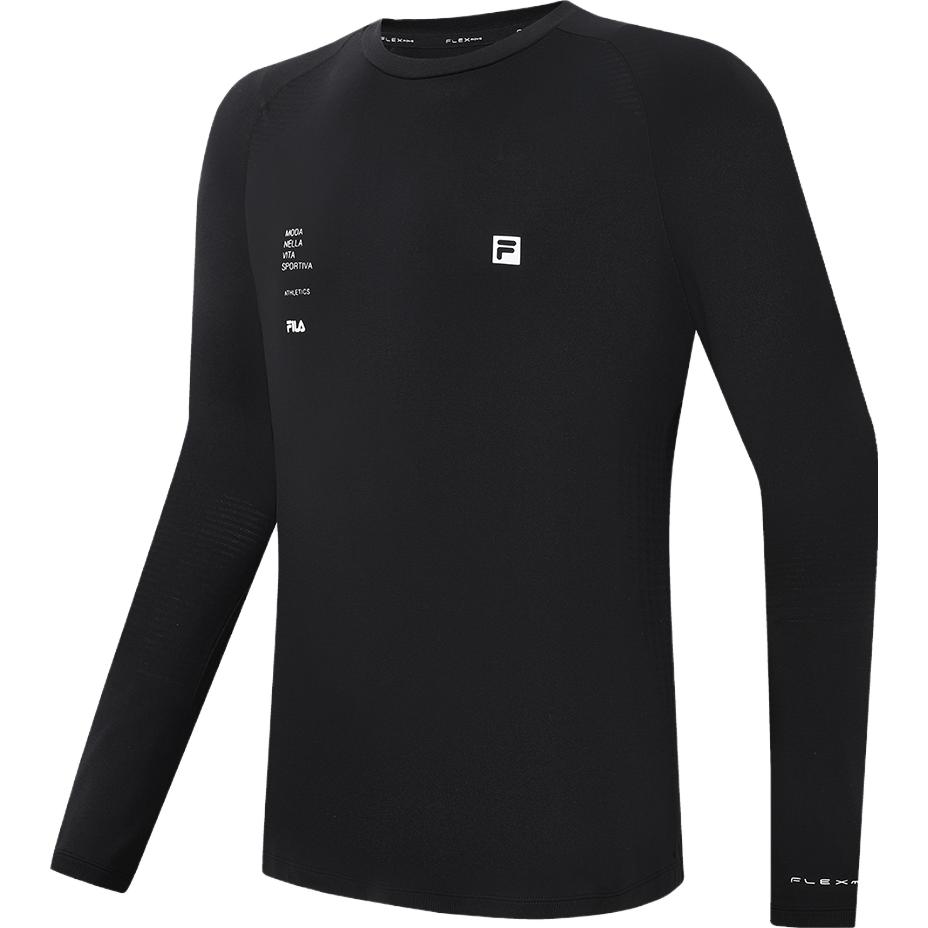 

FILA Simple Sports Fitness Printed Round Neck Slim Fit Long Sleeve Top Men tops Deep-Black A11M331201F-BK M