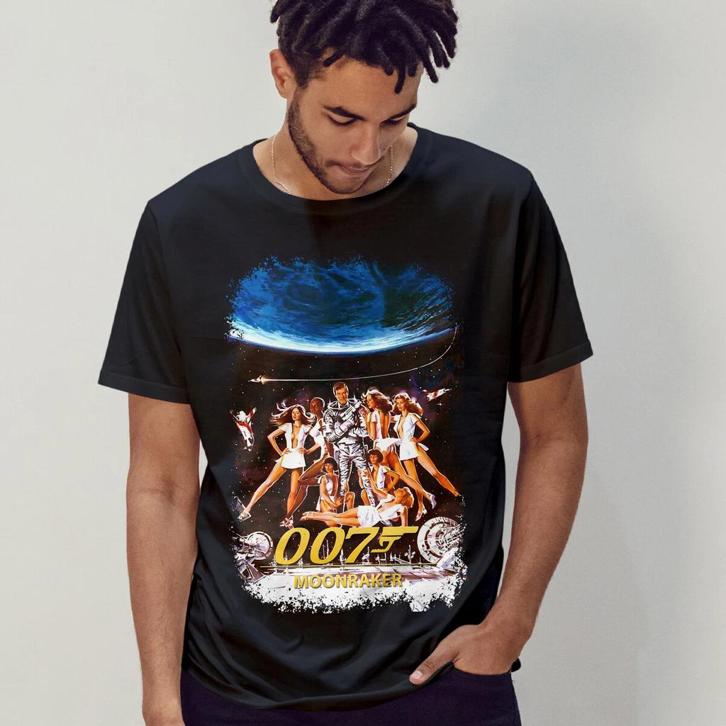 ZX Sommer-Heißverkauf Moonraker 1979 Filmplakat-inspiriertes T-Shirt Retro 80er Jahre Tee Herren Rundhals-T-Shirt
