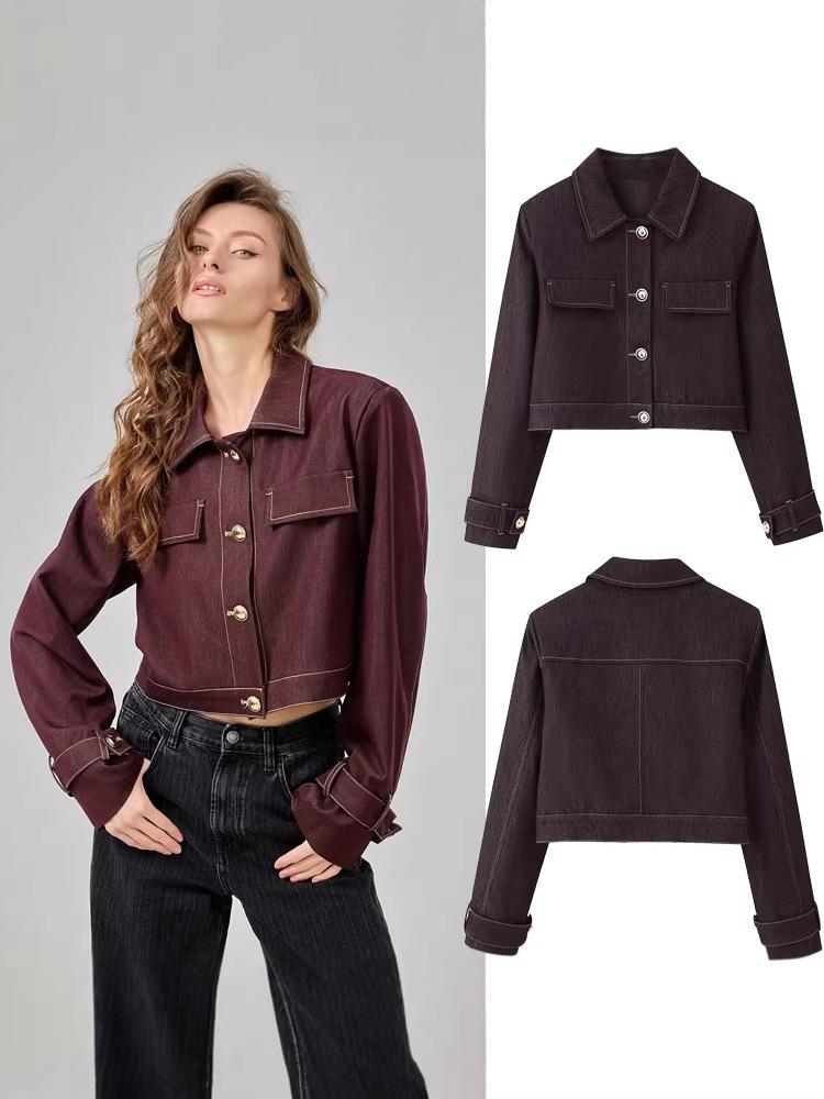 Women's Autumn European & American Fashion Simple Short Denim Jacket