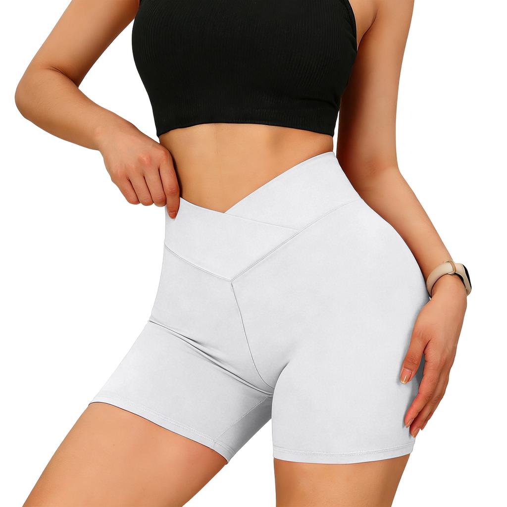 Ladies' Color V-waist Slim Fit Fashionable Versatile Casual Trend Shorts With Hip Coverage